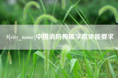 瓦房店中国消防救援学院体能要求