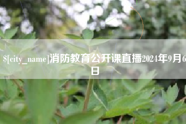 瓦房店消防教育公开课直播2024年9月6日