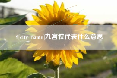 瓦房店九宫位代表什么意思