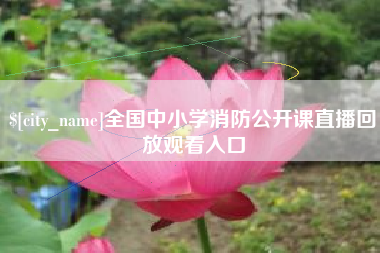 瓦房店全国中小学消防公开课直播回放观看入口