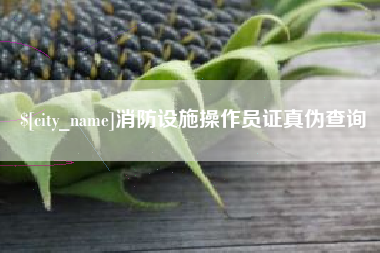 瓦房店消防设施操作员证真伪查询